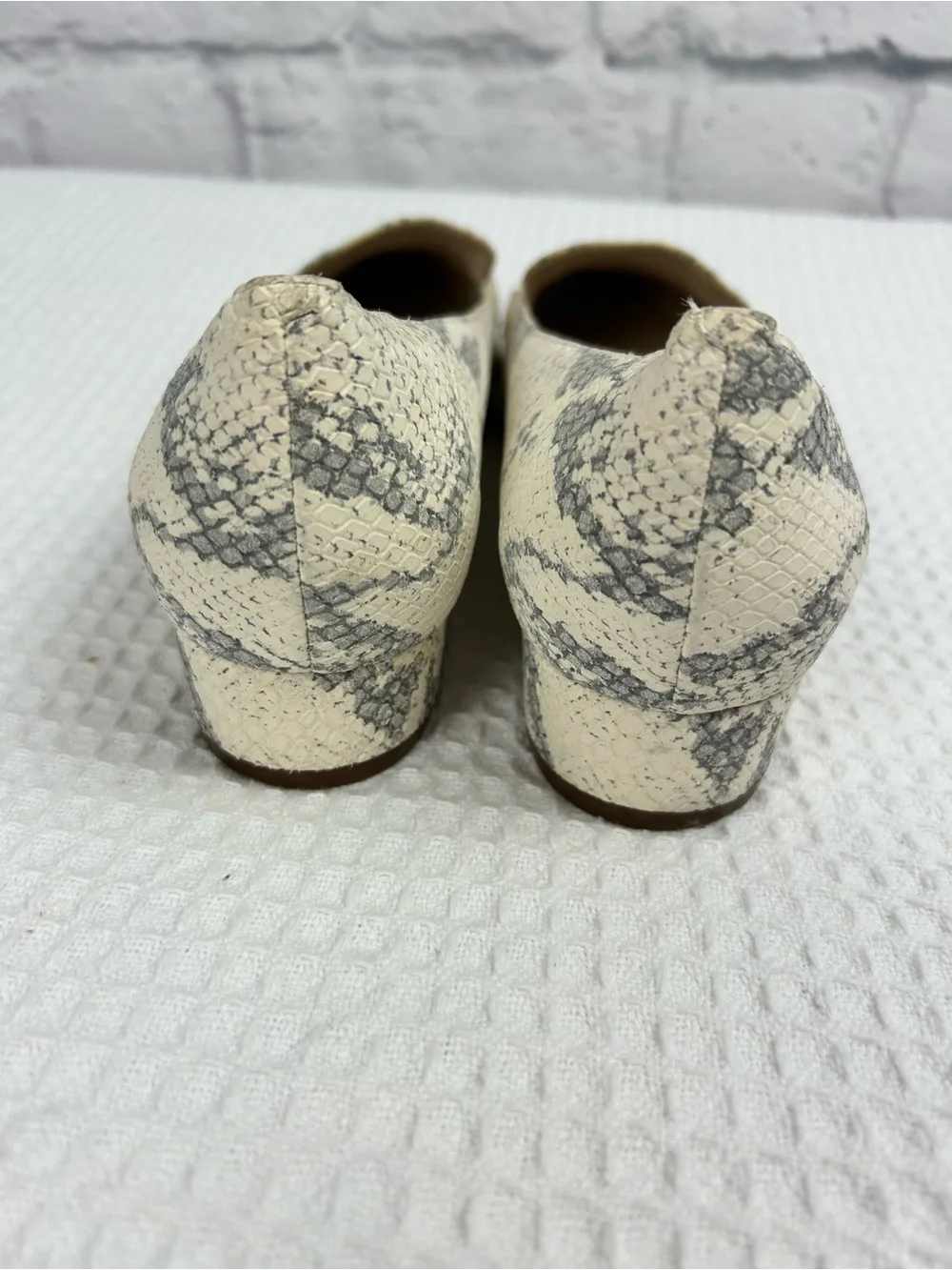 Cole Haan Grand Snake Print Pointed Toe Loafer Pumps Block Heel Women’s 8.5B